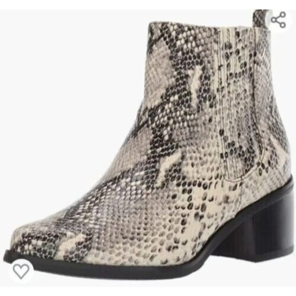 Blondo Elvina Ankle Booties in Ivory Black Snake Print - Picture 1 of 6
